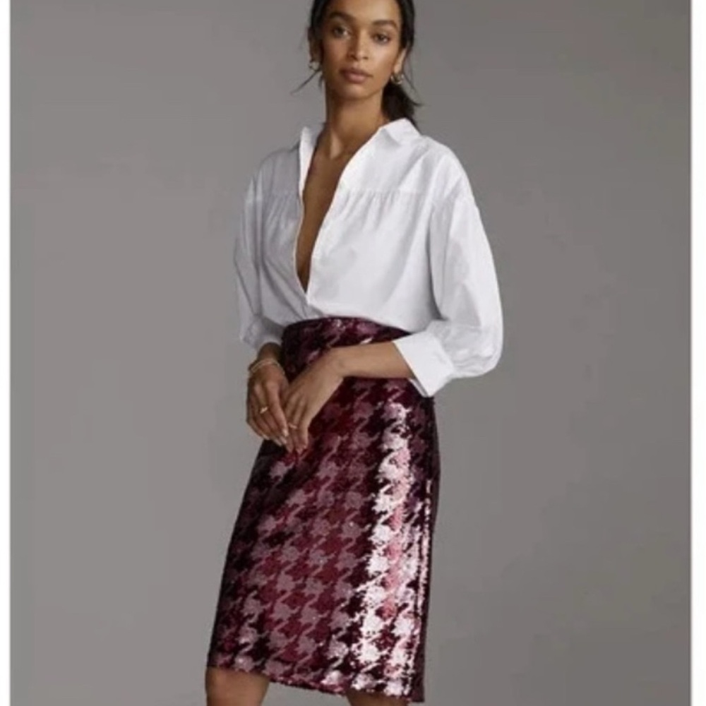 Pink Houndstooth Skirt